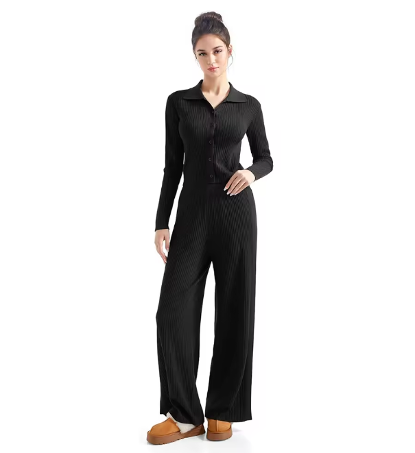 Women Two Piece Set, Top and Bottom, Loungewear, 4 Color Options