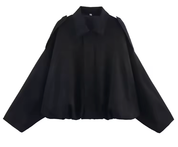 Women's Bomber Jacket with Collar and Zipper, 3 Color Options